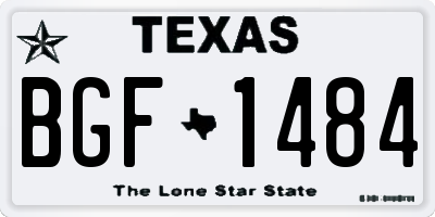 TX license plate BGF1484