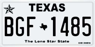 TX license plate BGF1485