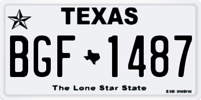 TX license plate BGF1487