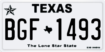 TX license plate BGF1493