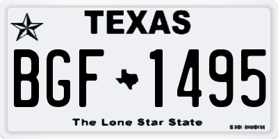 TX license plate BGF1495