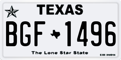 TX license plate BGF1496