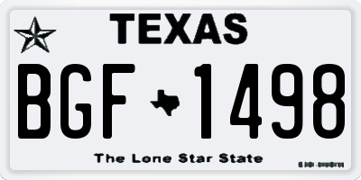 TX license plate BGF1498