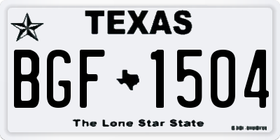 TX license plate BGF1504