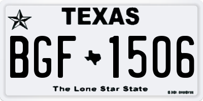 TX license plate BGF1506