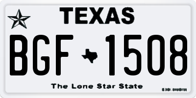 TX license plate BGF1508