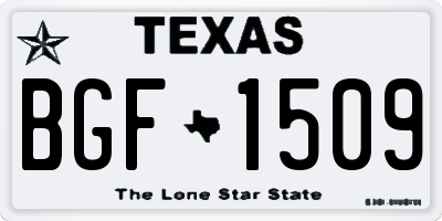 TX license plate BGF1509
