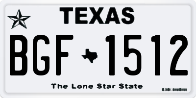 TX license plate BGF1512