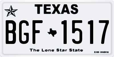 TX license plate BGF1517
