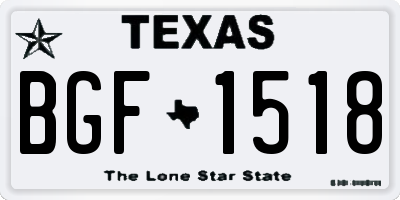 TX license plate BGF1518