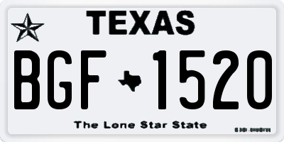 TX license plate BGF1520
