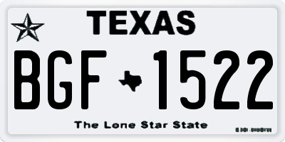 TX license plate BGF1522