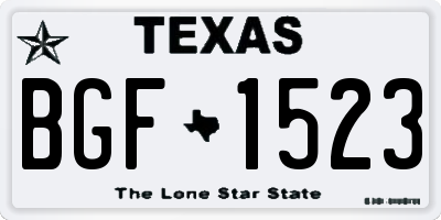 TX license plate BGF1523