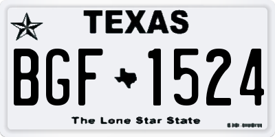 TX license plate BGF1524