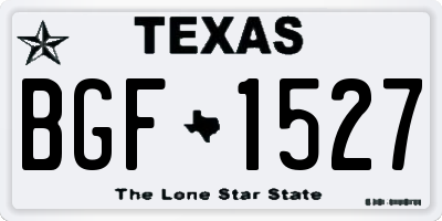 TX license plate BGF1527
