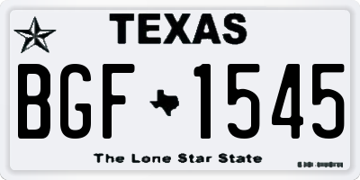 TX license plate BGF1545