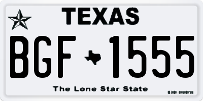 TX license plate BGF1555