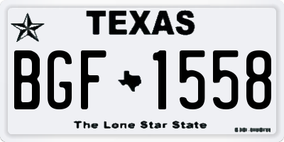 TX license plate BGF1558