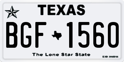 TX license plate BGF1560