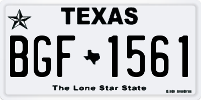 TX license plate BGF1561