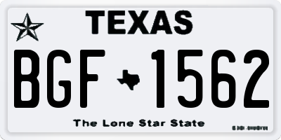 TX license plate BGF1562