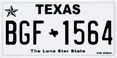 TX license plate BGF1564