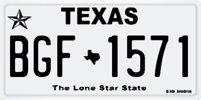 TX license plate BGF1571