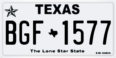 TX license plate BGF1577