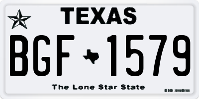 TX license plate BGF1579