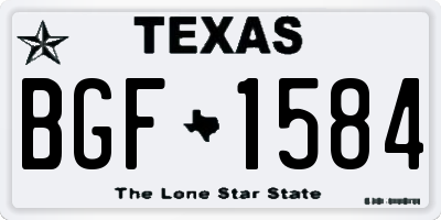 TX license plate BGF1584