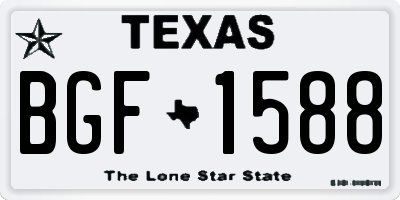 TX license plate BGF1588