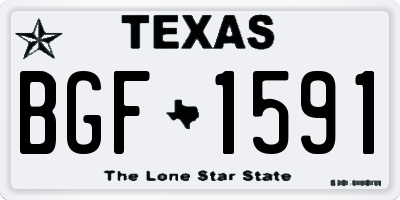 TX license plate BGF1591