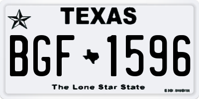 TX license plate BGF1596
