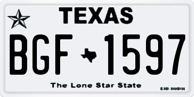 TX license plate BGF1597