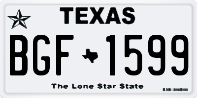 TX license plate BGF1599
