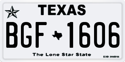 TX license plate BGF1606