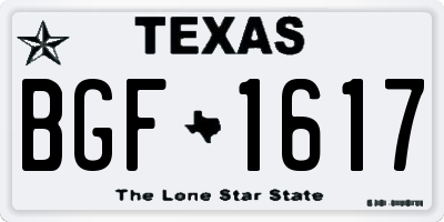 TX license plate BGF1617