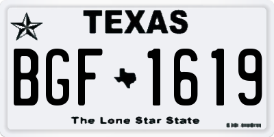 TX license plate BGF1619