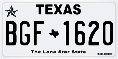 TX license plate BGF1620