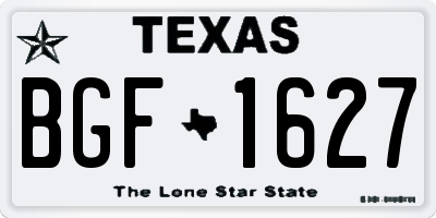TX license plate BGF1627