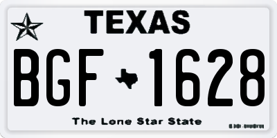 TX license plate BGF1628