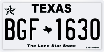 TX license plate BGF1630