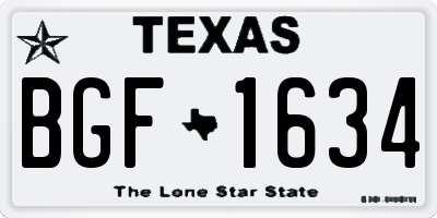 TX license plate BGF1634