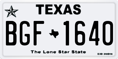 TX license plate BGF1640