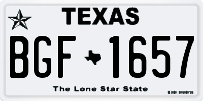 TX license plate BGF1657