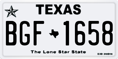 TX license plate BGF1658