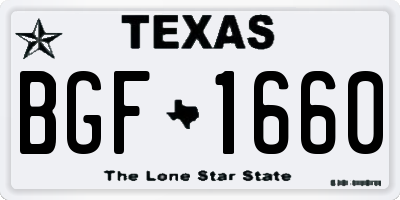 TX license plate BGF1660