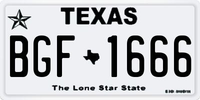 TX license plate BGF1666