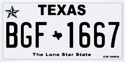 TX license plate BGF1667