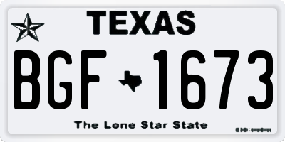 TX license plate BGF1673